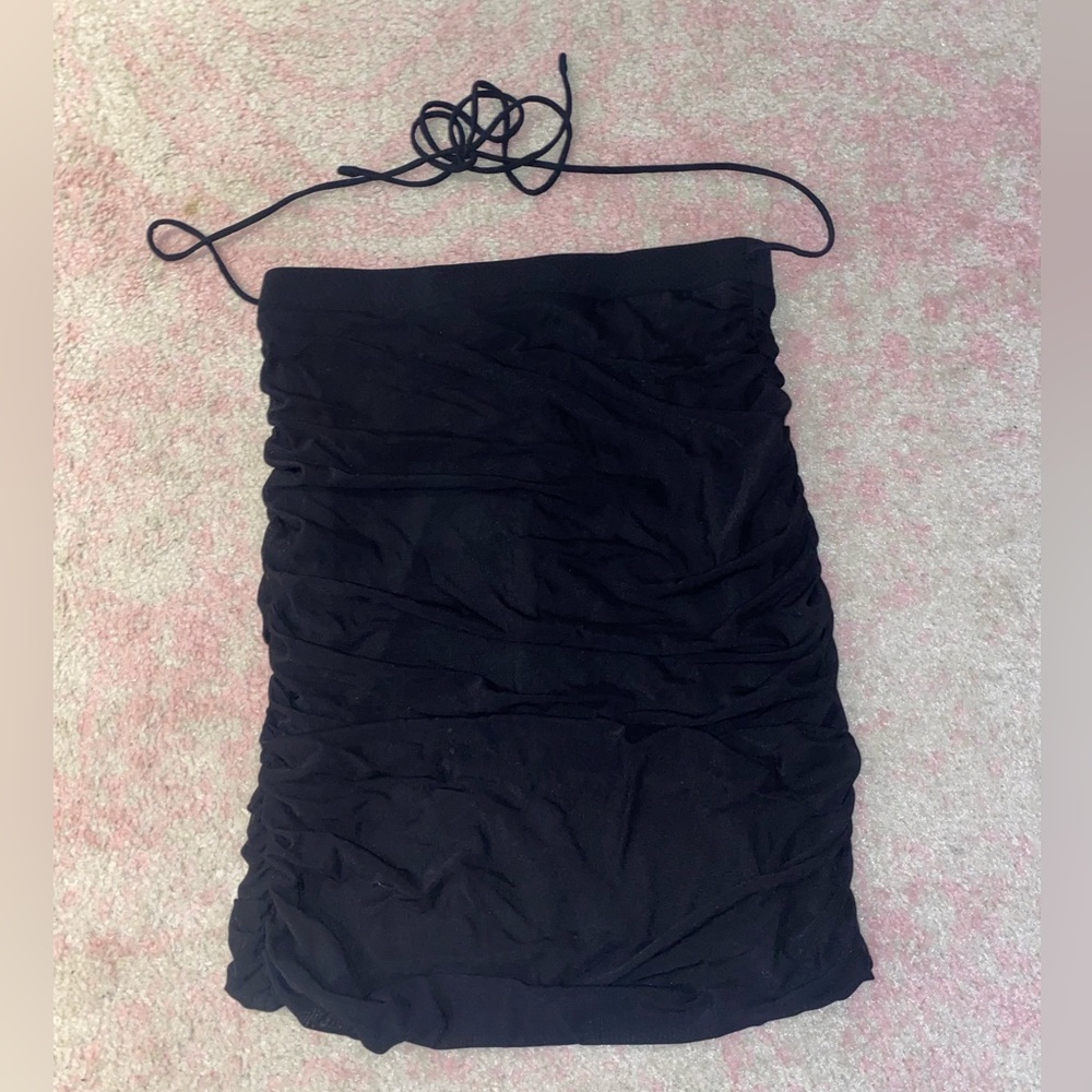 Rouched mini pencil skirt